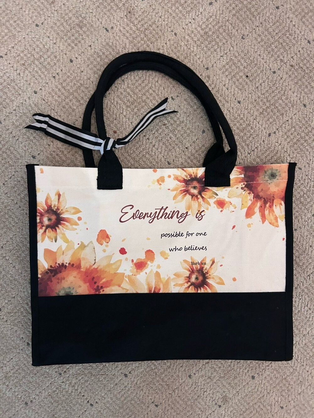 Sunflower Tote Christian themed